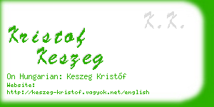kristof keszeg business card