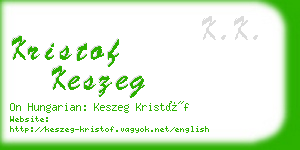 kristof keszeg business card